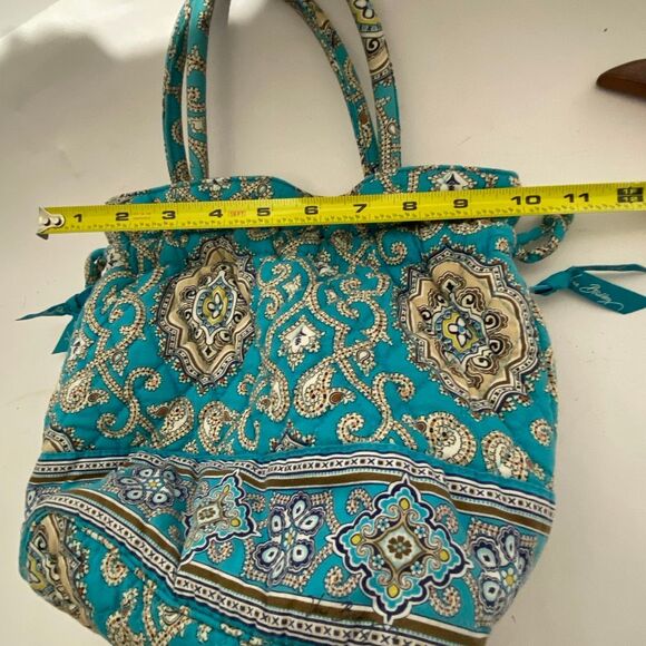 Vera Bradley Women's Multicolor Quilted Cotton Drawstring Cinch Bucket Bag - Picture 13 of 13